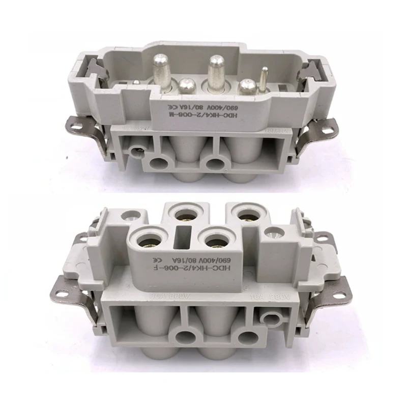 80A 4+2-контактный вставной разъем для тяжелых условий эксплуатации
